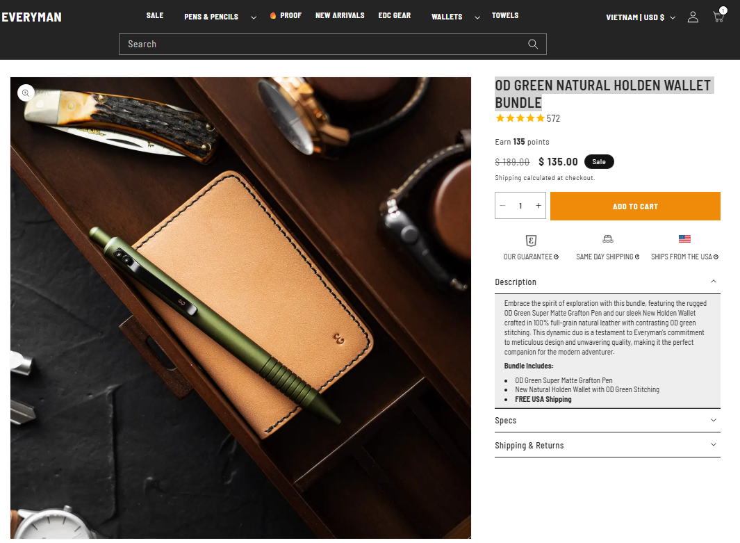 OD Green Natural Holden Wallet Bundle