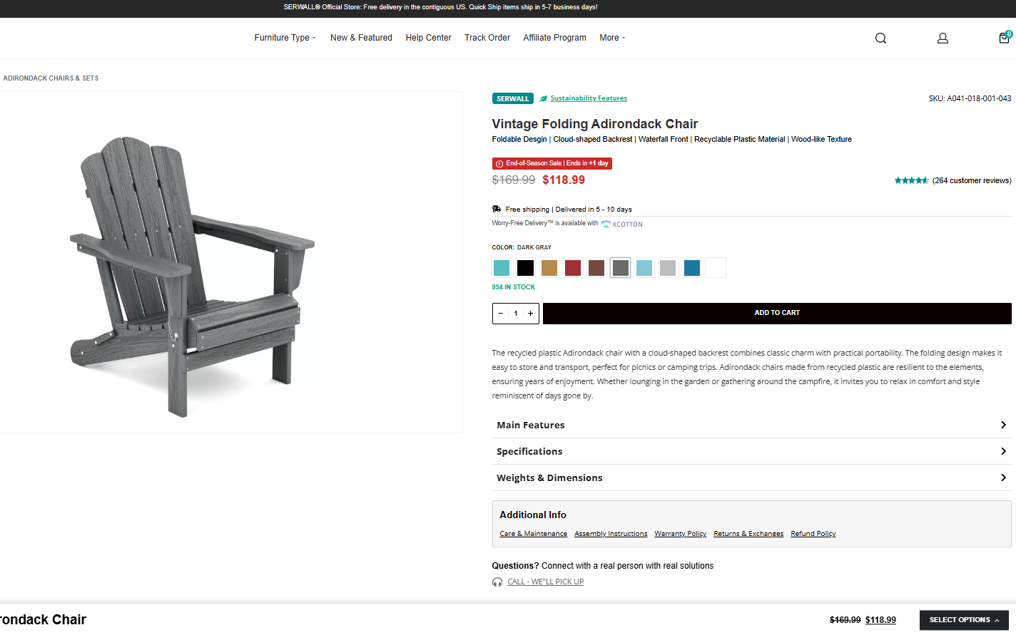 Vintage Folding Adirondack Chair